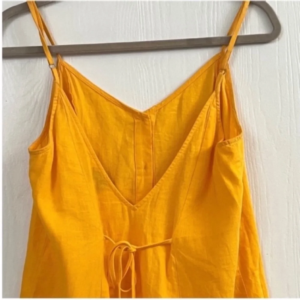 Show Me Your MuMu Remington Yellow Button-Front Spaghetti Strap Mini Dress Sz S - Picture 7 of 10